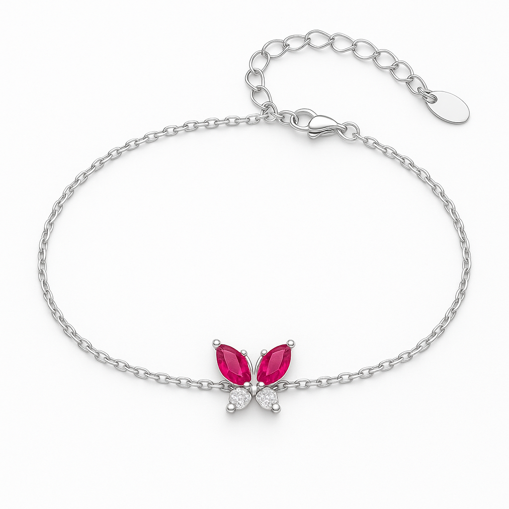 Crimson Flutter Set with Ring, Chain Pendant, Earrings and Bracelet Set