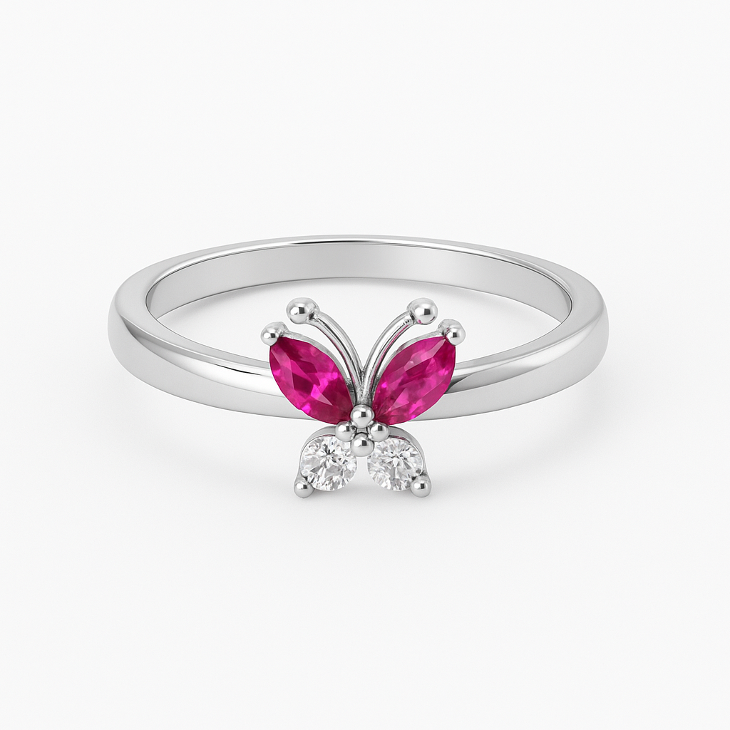 Crimson Flutter Set with Ring, Chain Pendant, Earrings and Bracelet Set