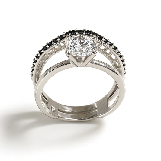Dual Band Solitaire Ring - MIOR JEWELS
