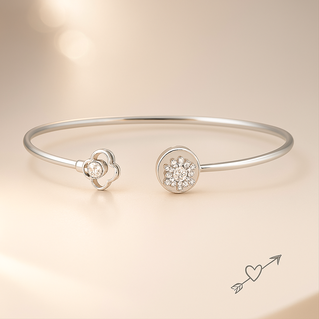 Crystal Flower Bangle - MIOR JEWELS