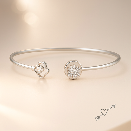 Crystal Flower Bangle - MIOR JEWELS
