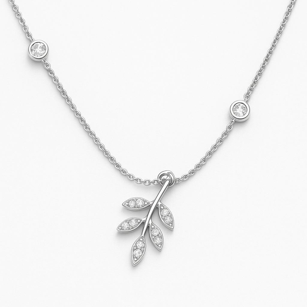 Petal Gleam Chain Pendant with Studs