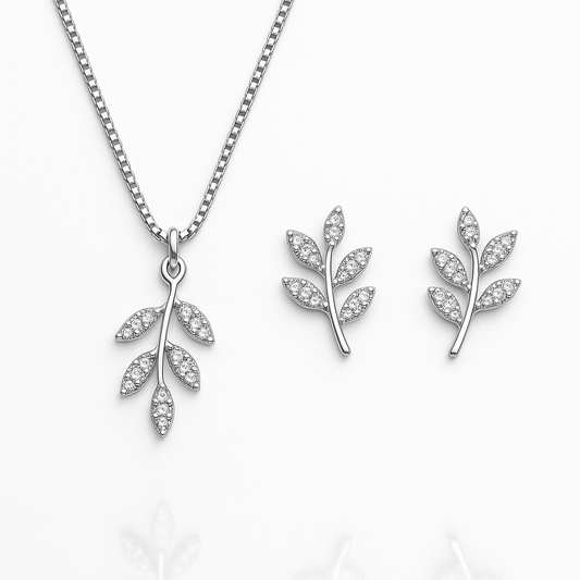 Petal Gleam Chain Pendant with Studs