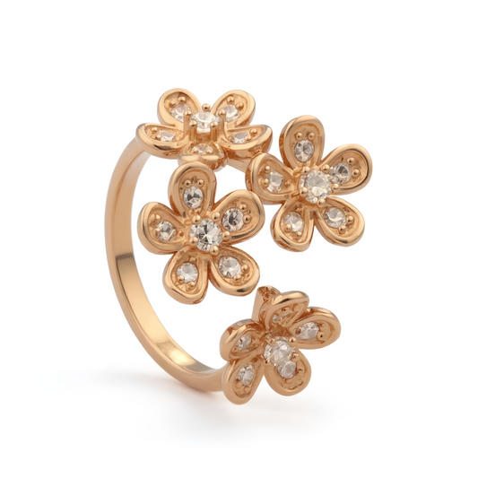 Petal Harmony Rose Gold Ring