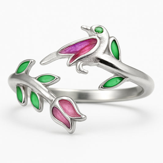 Rose & Bird Designer Ring - MIOR JEWELS