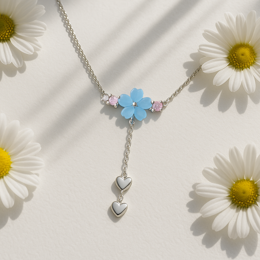 Azure Bloom Chain Pendant