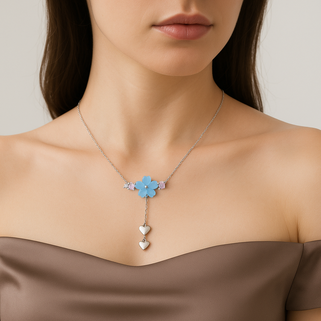 Azure Bloom Chain Pendant