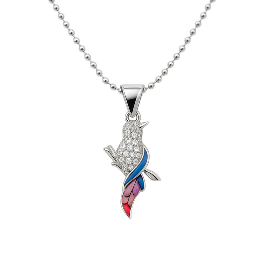 Exotic Parrot Silver Chain Pendant - MIOR JEWELS