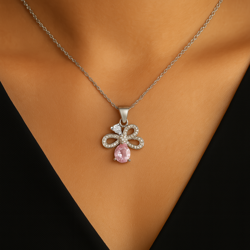Petal Kiss Chain Pendant
