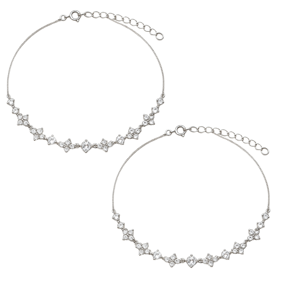 Diamond Cut Anklets Pair