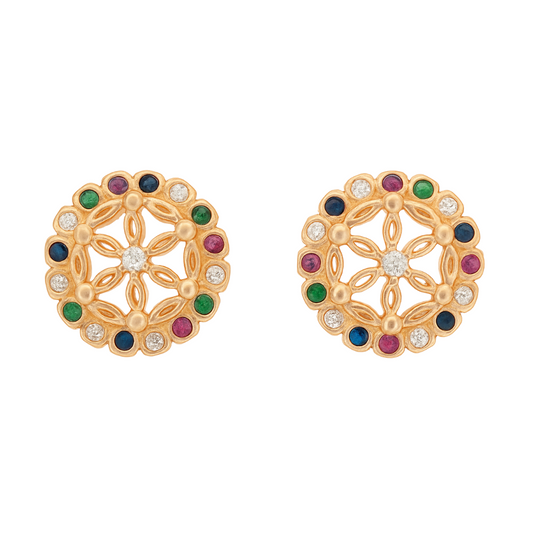 Regal Rose Gold Blooms Earring