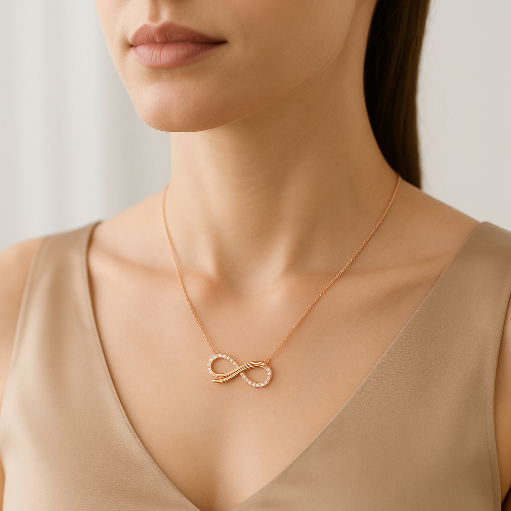 Endless Horizon Rose Gold Chain Pendant - MIOR JEWELS