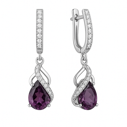 Purple Swirls Earrings - MIOR JEWELS