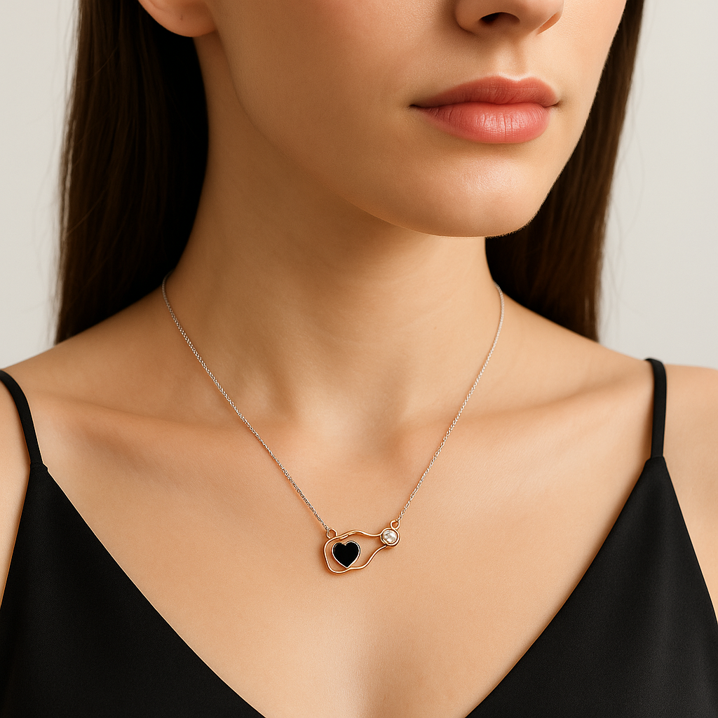 Encased Heart Rose Gold Chain Pendant - MIOR JEWELS