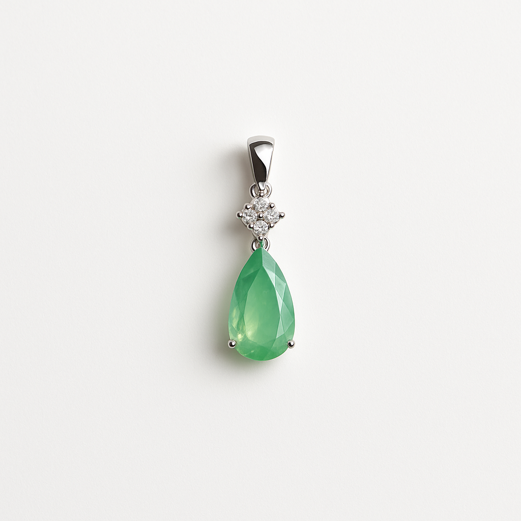 Mint Dew Drops Earrings and Pendant Set