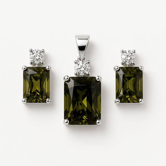 Lime Luxe Stud & Pendant Set - MIOR JEWELS
