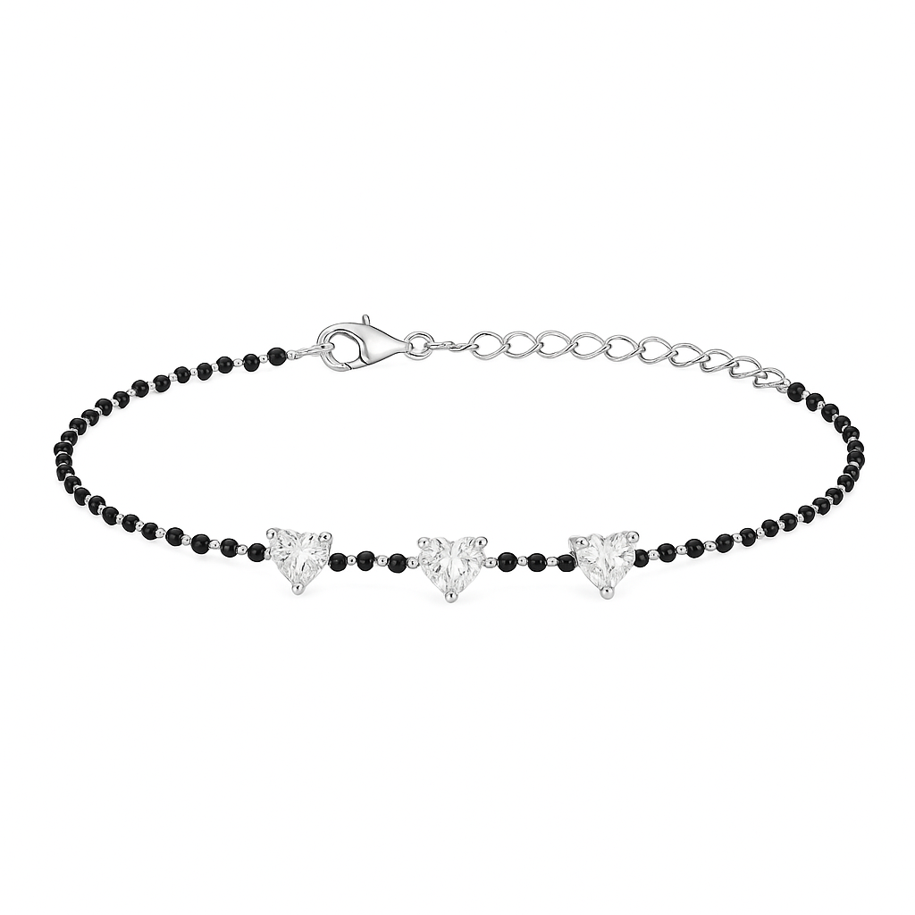Rose Gold Hearts Triple Layered Nazaria Bracelet - MIOR JEWELS