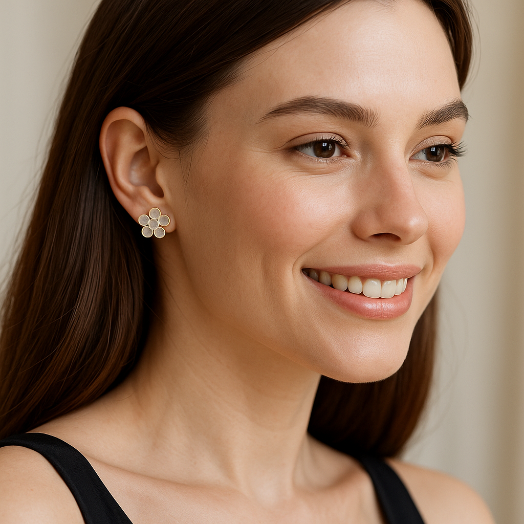 Floral Love Rose Gold Earrings