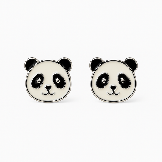 Enamel Panda Studs - MIOR JEWELS