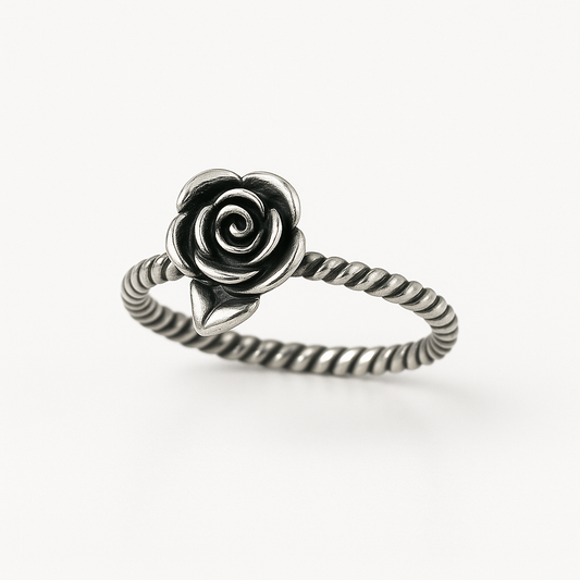 Antique Rose Oxidized Ring - MIOR JEWELS