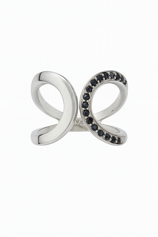 Dazzling Infinity Silver Band - MIOR JEWELS