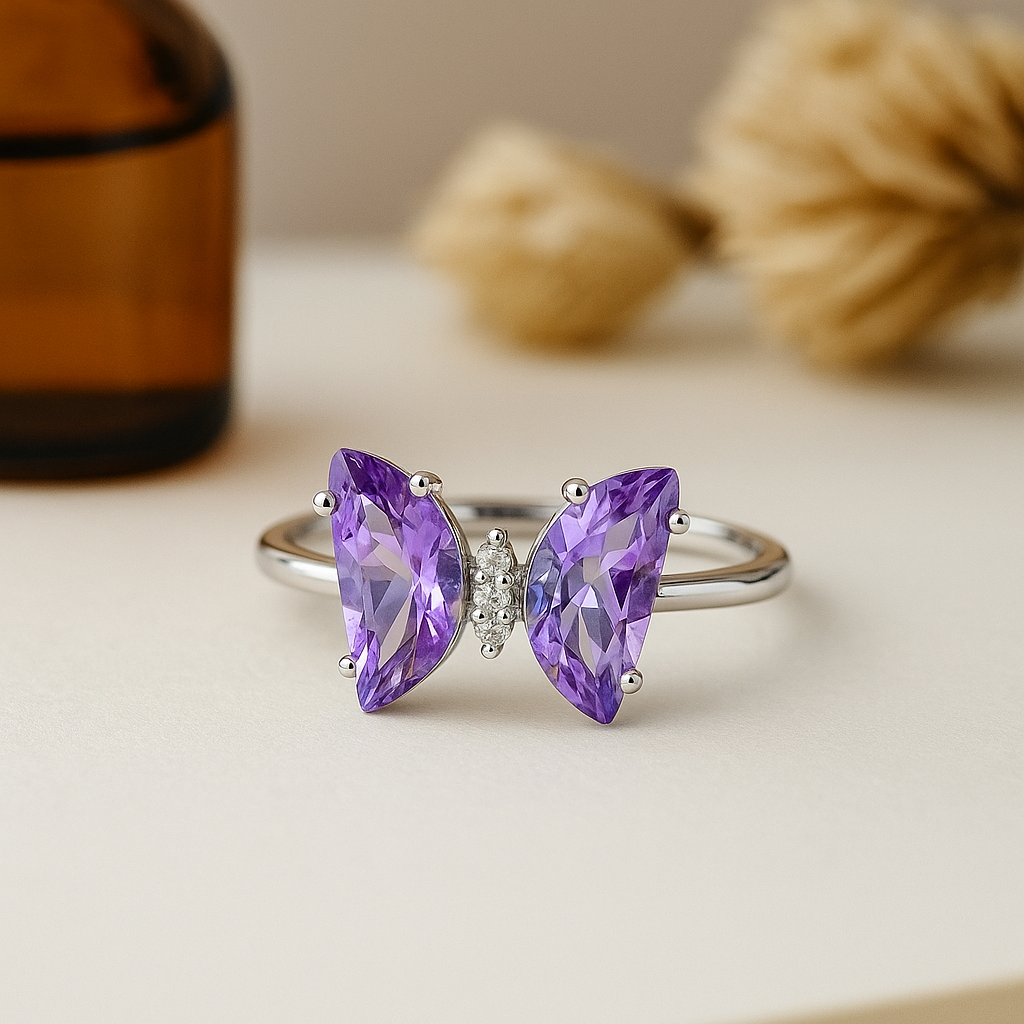 Purple Butterfly Ring - MIOR JEWELS