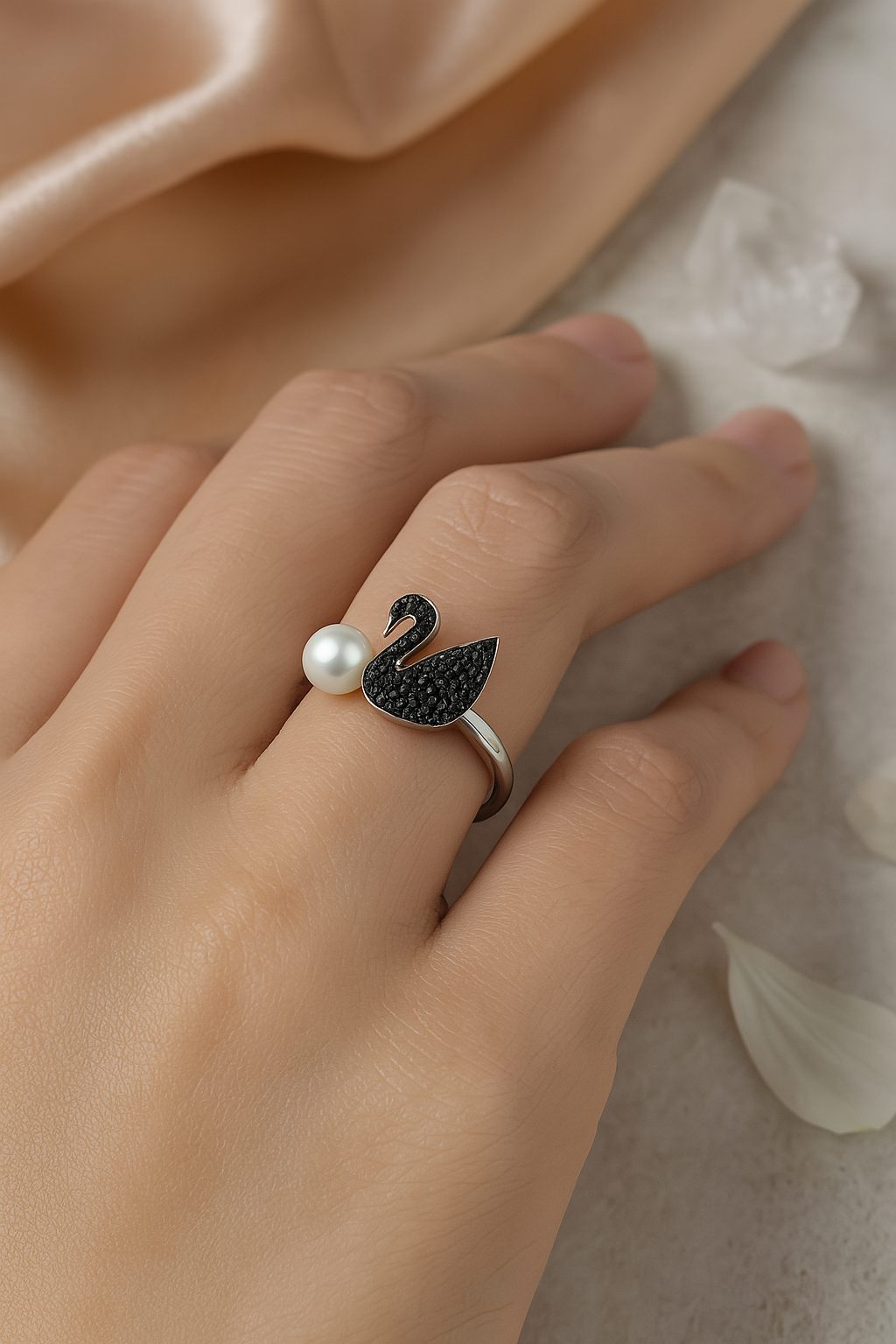 Majestic Swan Pearl Ring - MIOR JEWELS