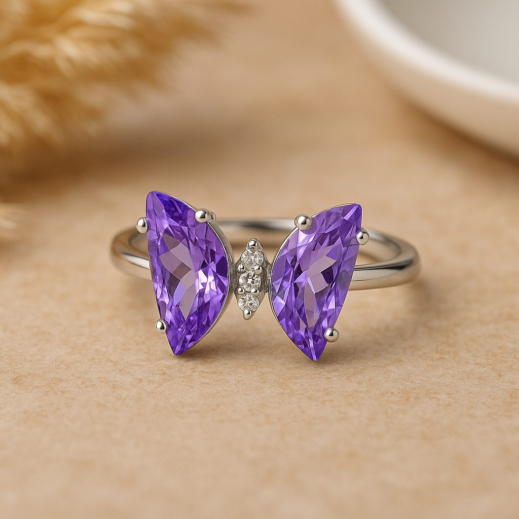 Purple Butterfly Ring - MIOR JEWELS
