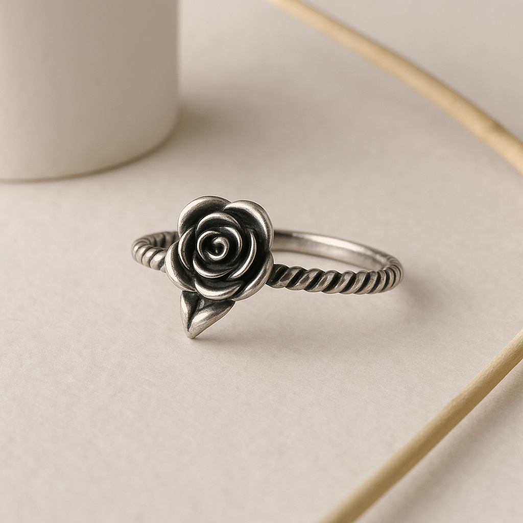 Antique Rose Oxidized Ring - MIOR JEWELS