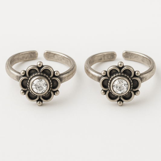 Blooming Spark Toe Rings Pair
