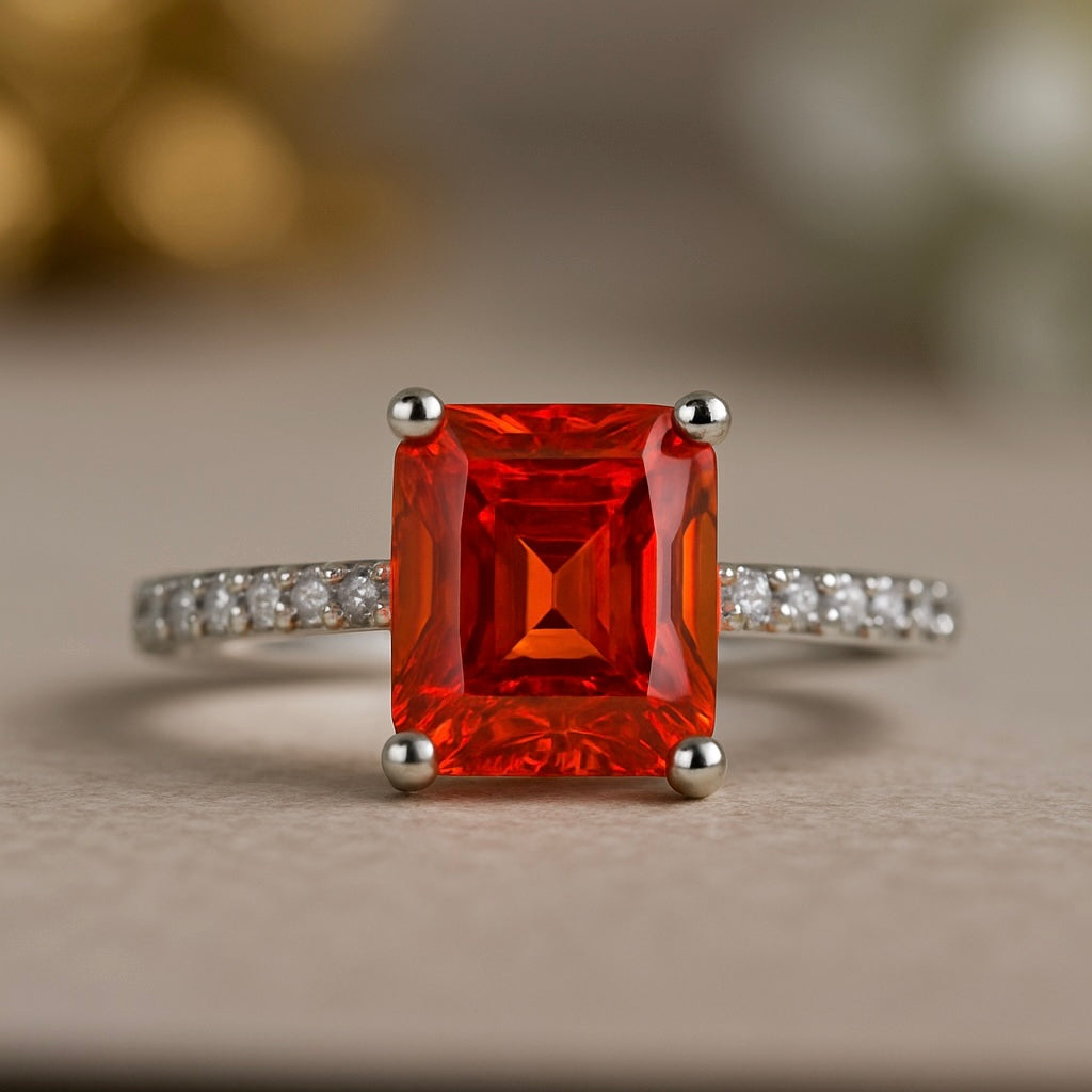 Firelight Red Crystal Ring - MIOR JEWELS