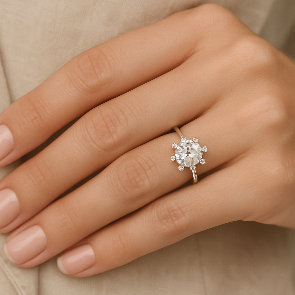 Sun Burst Solitaire Ring - MIOR JEWELS