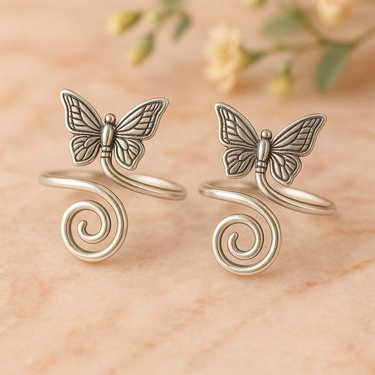 Eternal Flutter Toe Rings Pair - MIOR JEWELS