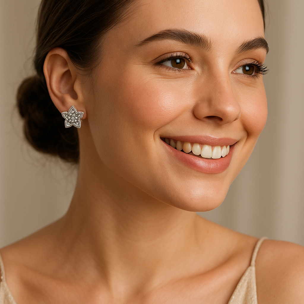 Shimmering Flower Earrings - MIOR JEWELS