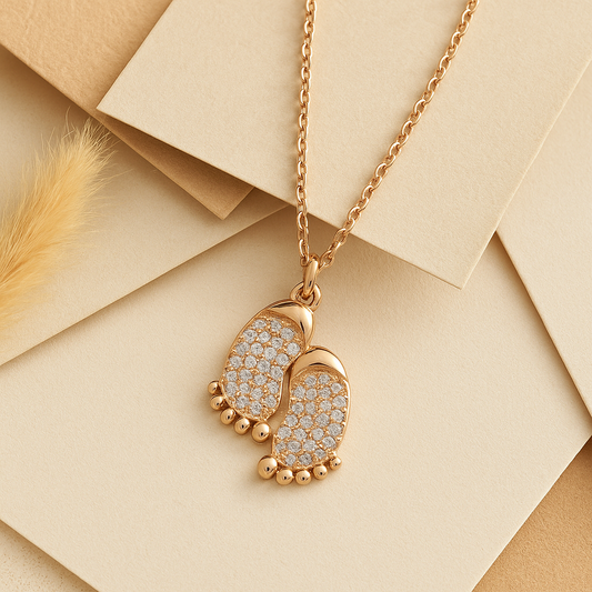 Blushing Steps Rose Gold Chain Pendant - MIOR JEWELS