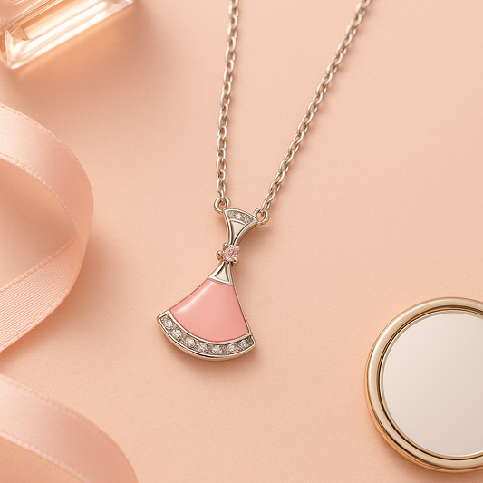 Pink Pearl Prism Chain Pendant - MIOR JEWELS