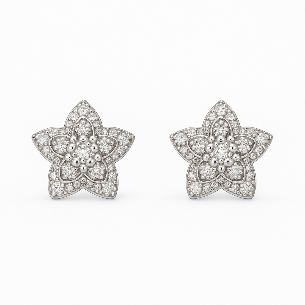 Shimmering Flower Earrings - MIOR JEWELS