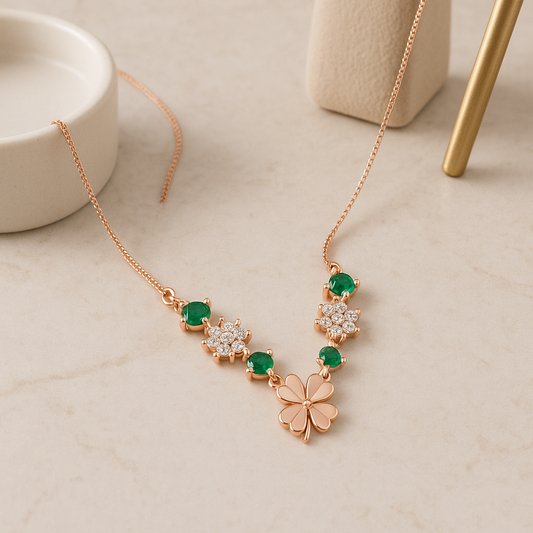Meadow Charm Rose Gold Chain Pendant