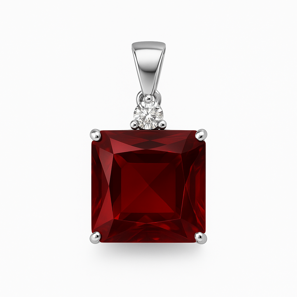 Scarlet Flame Stud & Pendant Set - MIOR JEWELS