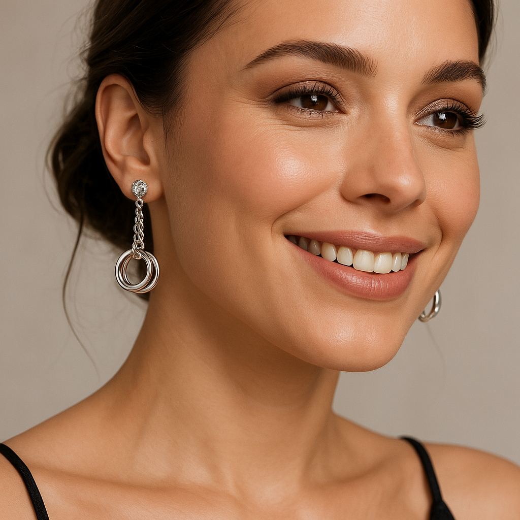 Double Halo Drops Earrings - MIOR JEWELS