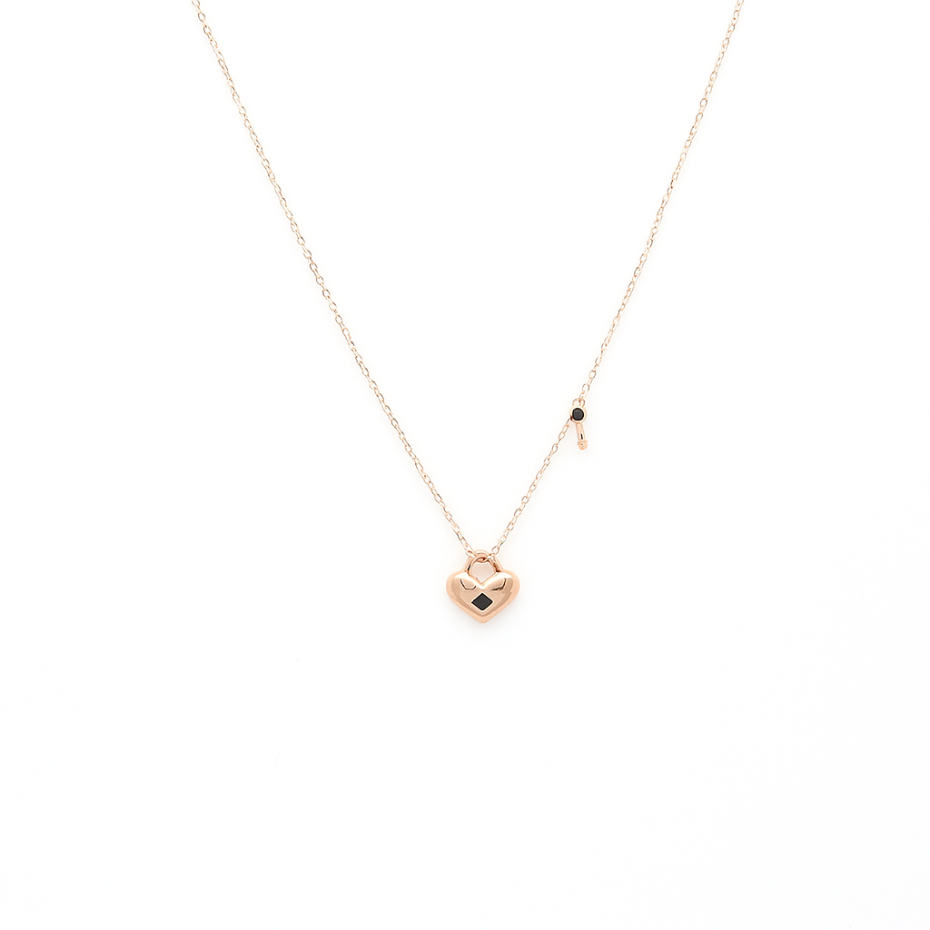 Heartlocked Rose Gold Chain Pendant - MIOR JEWELS
