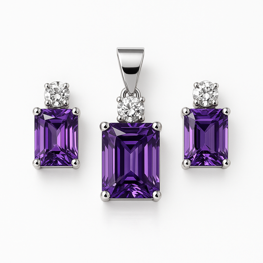 Lavender Haze Stud & Pendant Set