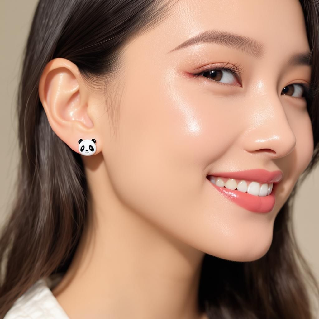 Enamel Panda Studs - MIOR JEWELS
