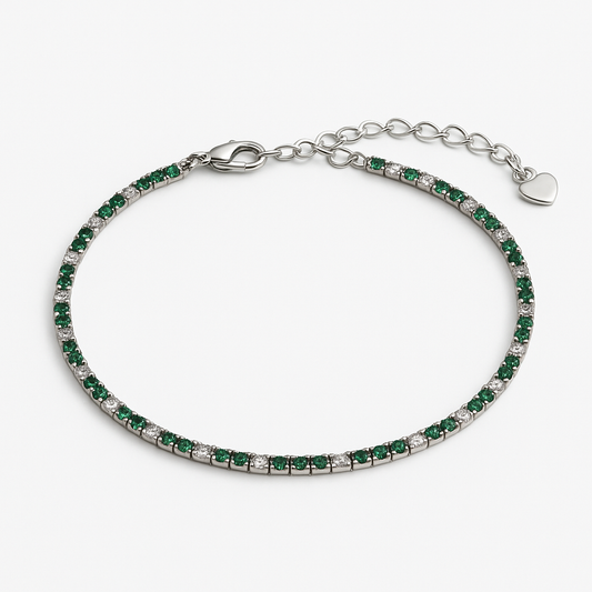 Green Gleam Tennis Bracelet - MIOR JEWELS