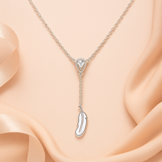 Feathered Grace Chain Pendant - MIOR JEWELS