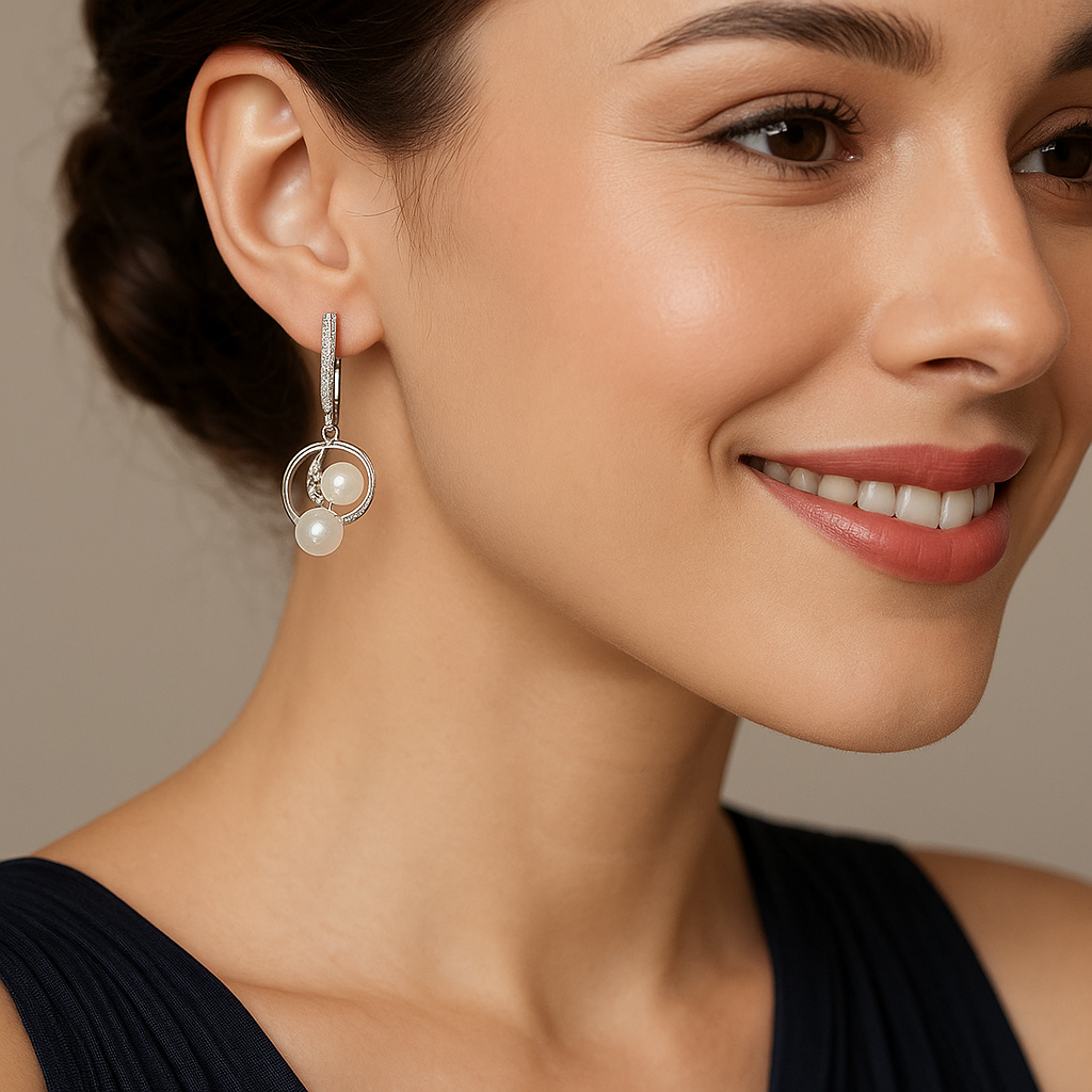 Double Pearl Drop Earrings - MIOR JEWELS