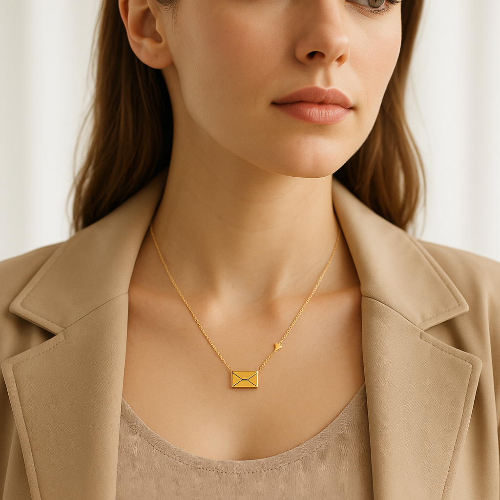 Enclosed Love Rose Gold Chain Pendant - MIOR JEWELS