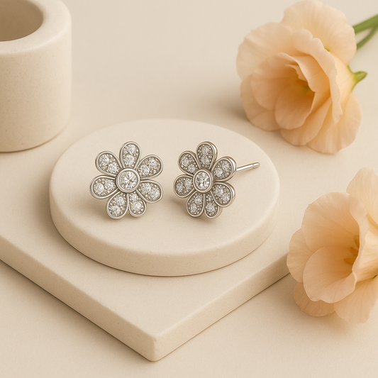 Sparkling Flower Stud
