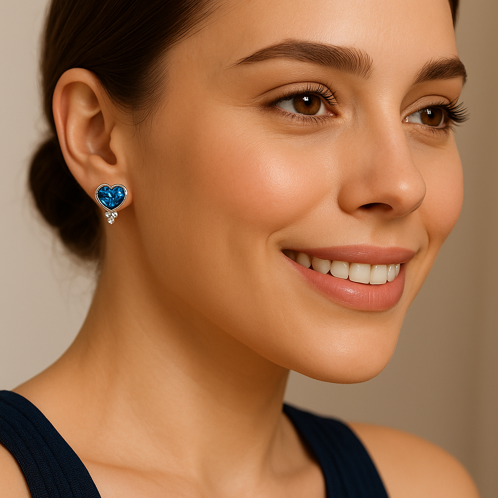 Ocean Heart Studs - MIOR JEWELS