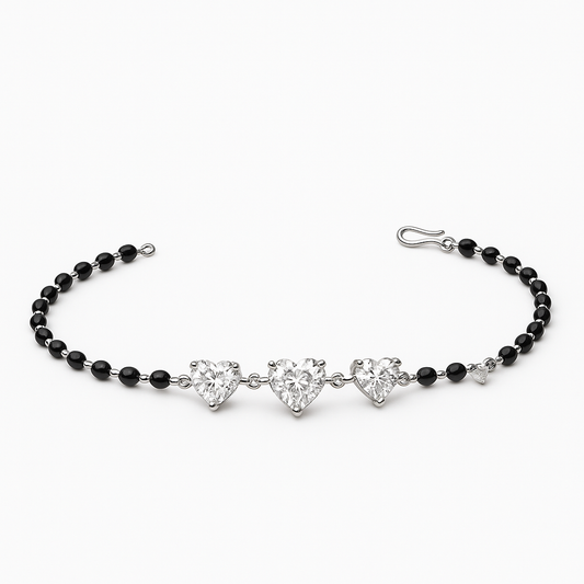 Rose Gold Hearts Triple Layered Nazaria Bracelet 2 - MIOR JEWELS
